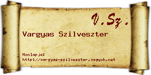 Vargyas Szilveszter névjegykártya