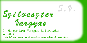 szilveszter vargyas business card